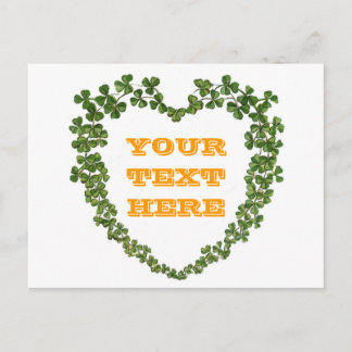 Shamrock Heart Vintage St. Patrick's Day Vykort