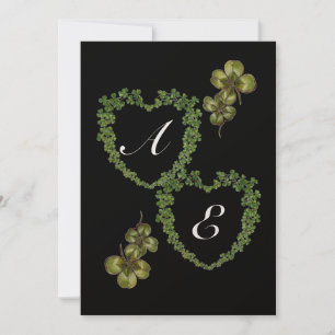 SHAMROCK HEARTS MONOGRAM Black Grönt Meddelande
