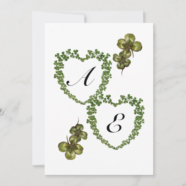 SHAMROCK HEARTS MONOGRAM MEDDELANDE (Framsida)