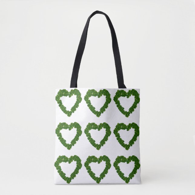 Shamrock Hearts Tote Tygkasse (Framsida)