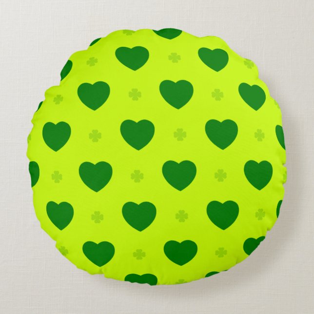 Shamrock Hjärtformat Rund Kudd  Kudde (Framsidan)