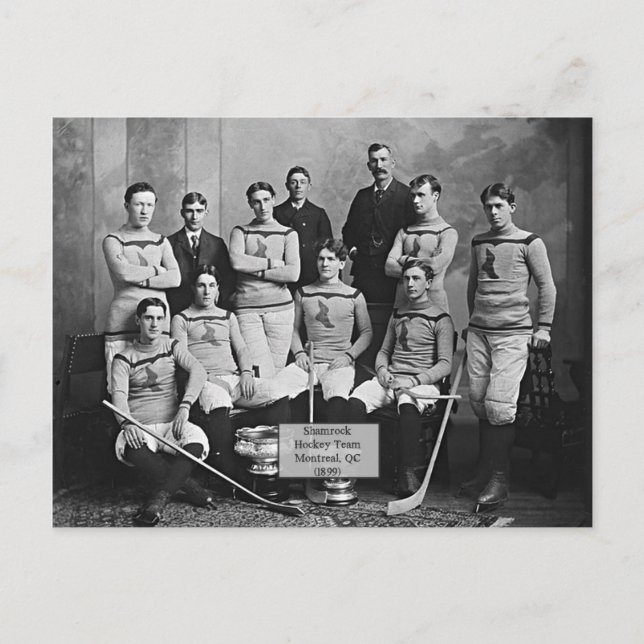 Shamrock Hockey Team, Montreal, QC 1899" Vykort (Framsida)