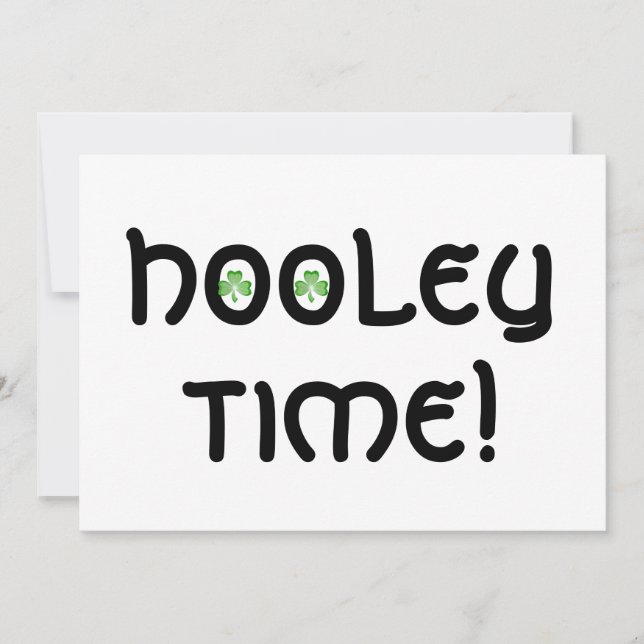 Shamrock 'Hooley Time', inbjudan vit! (Framsida)