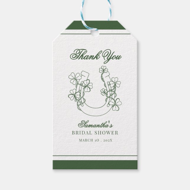 Shamrock Horseshoe Brudtjej-fest Tack Presentetikett (Framsidan)