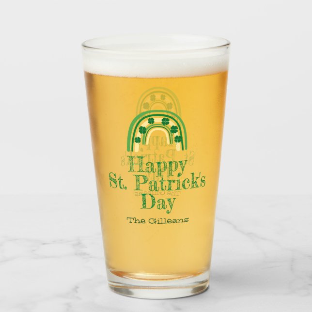 Shamrock horseshoe St patricks day Beer Glaskopp (Framsida fylld)
