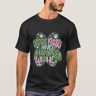 Shamrock Hund Kysser Shamrock Önskar St Patricks T Shirt