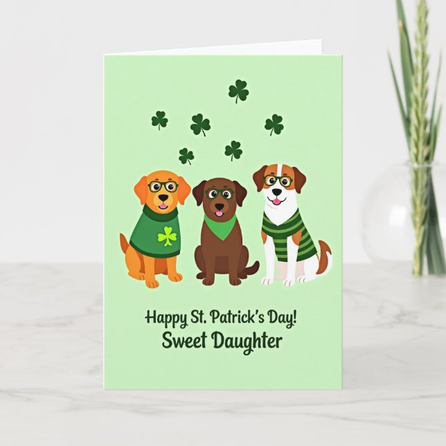 Shamrock Hundmönster Glad Kort (Framsida)