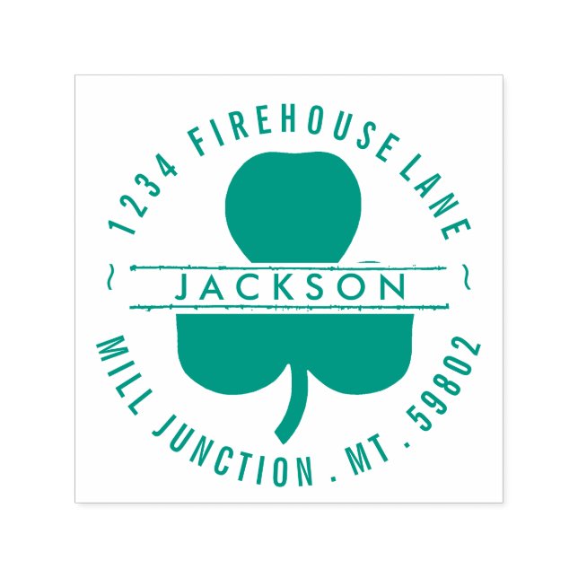 Shamrock in Circle Self-Bläck Returadress Frimärke Självfärgande Stämpel (Design)