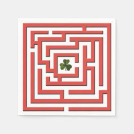 Shamrock in Red Labyrint Challenge Pappersservett