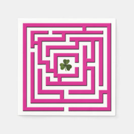 Shamrock in Rosa Labyrint Challenge Pappersservett