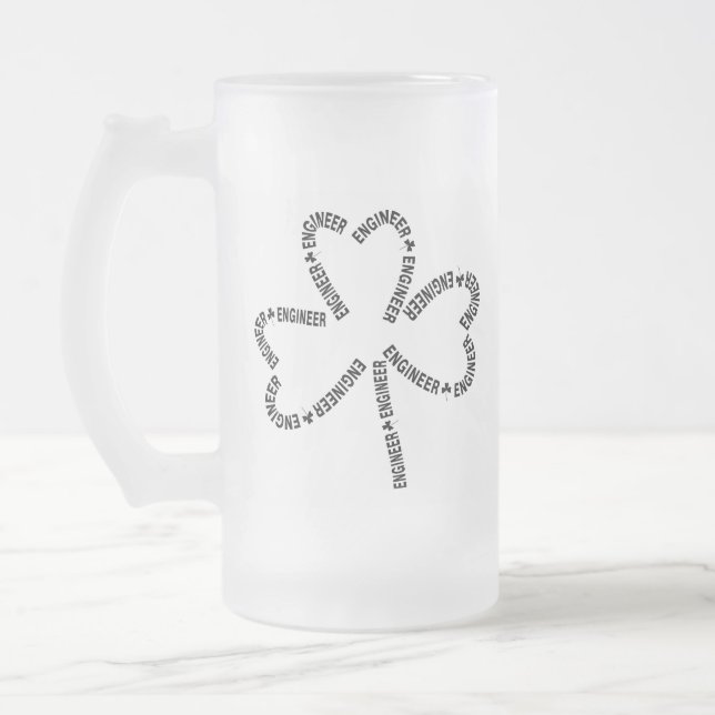 Shamrock Ingenjör Text Frostat Ölglas (Vänster)