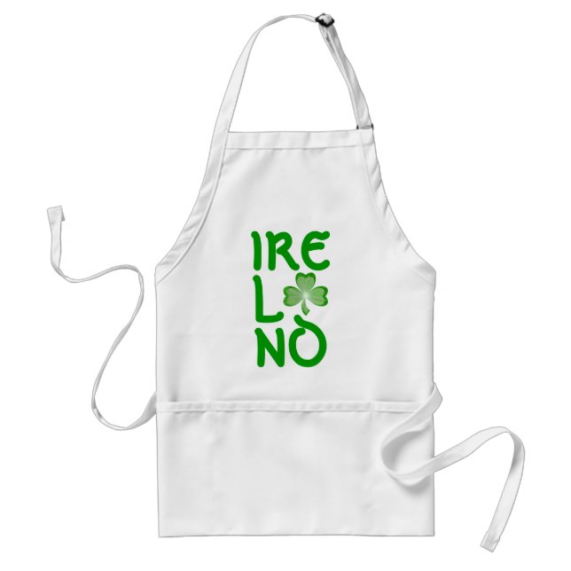 Shamrock 'Ireland' apron white Förkläde (Framsidan)