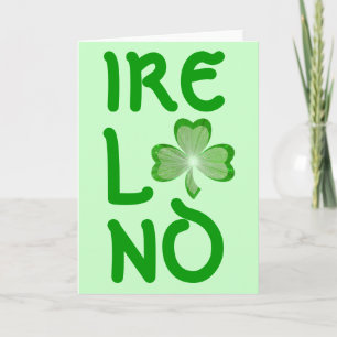 Shamrock 'Ireland' hälsning card grönt Kort