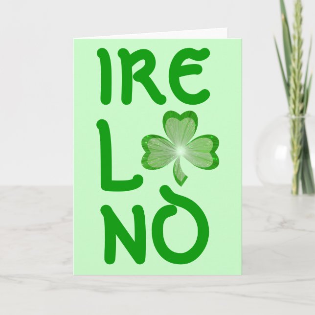 Shamrock 'Ireland' hälsning card grönt Kort (Framsida)