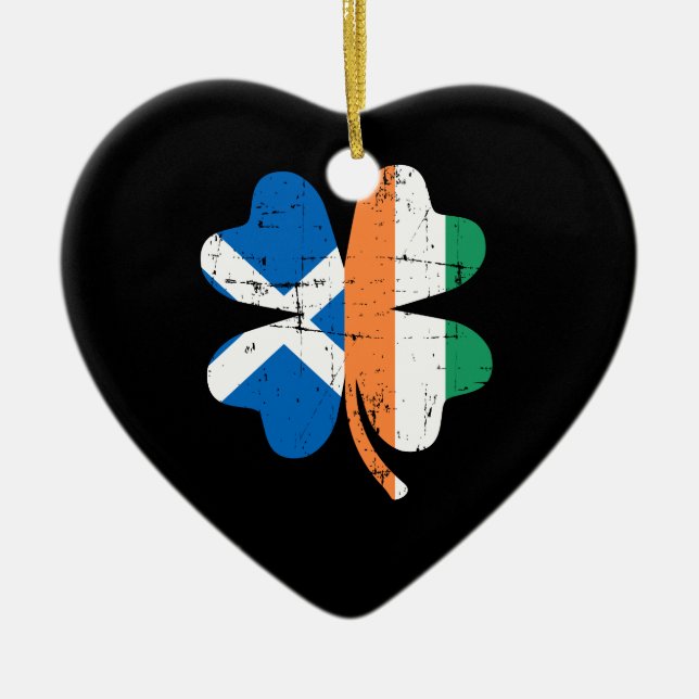 Shamrock Ireland Skottland skotska Julgransprydnad Keramik (Framsidan)