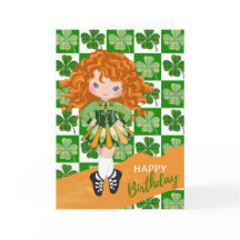 Shamrock Irish Dance Rödhårig Girl Birthday