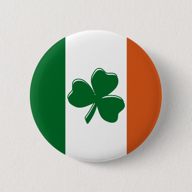 Shamrock Irish Flagga Design från USA Anpassningsb Knapp (Framsida)