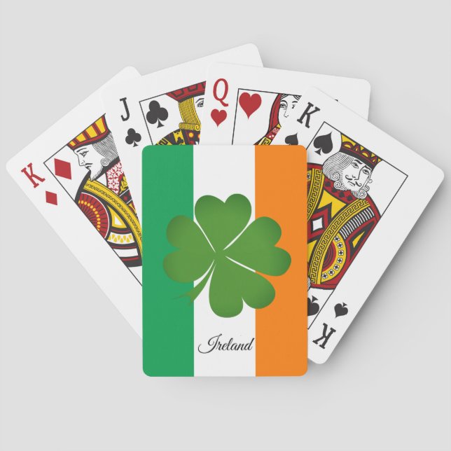 Shamrock, Irish Flagga, Ireland Speling Cards Game Casinokort (Baksidan)