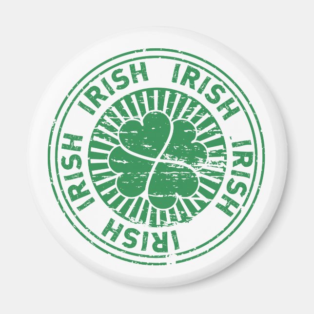 Shamrock Irish Frimärke Magnet (Framsidan)
