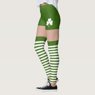 Shamrock Irish Grönt St patricks day Novelty Rolig Leggings