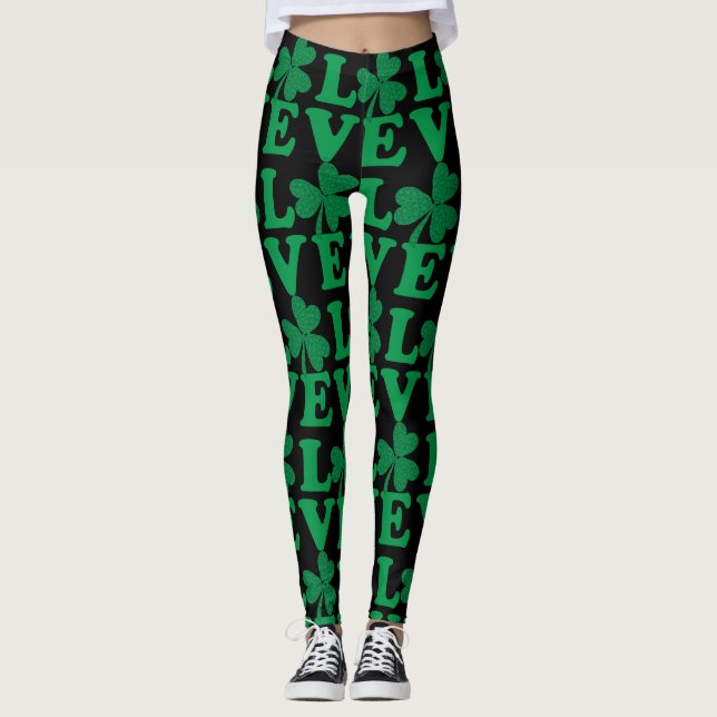 Shamrock Irish Kärlek Leggings (Framsida)