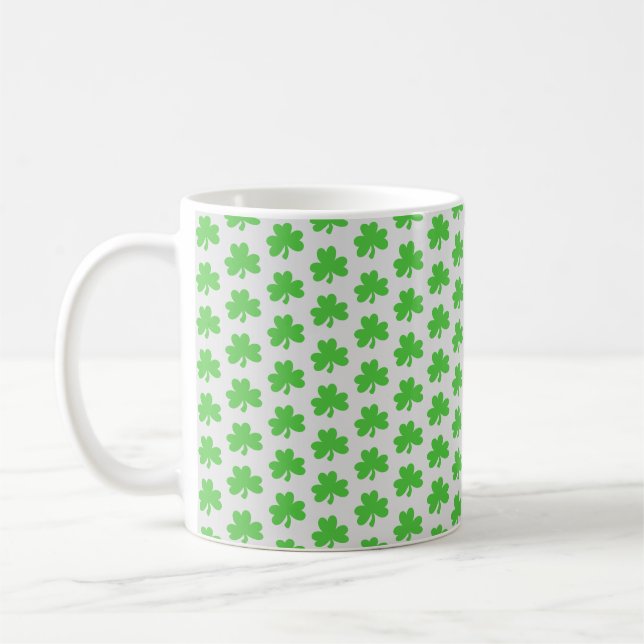 Shamrock Irish Mönster Coffee Mugg (Vänster)