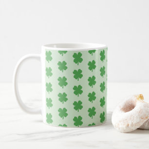 Shamrock Irish Mönster Fyrklöver Coffee Mugg