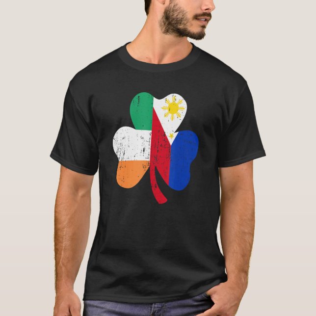 Shamrock irish Philippines flag for filipino St Pa T Shirt (Framsida)
