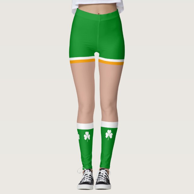 Shamrock Irish St patricks day Novelty Roligt Leggings (Framsida)