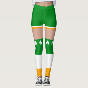 Shamrock Irish St patricks day Novelty Roligt Leggings