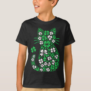 Shamrock Irländsk Katt Grafik Saint Patrick Dag Fö T Shirt