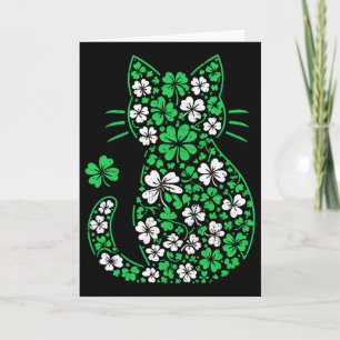 Shamrock irländsk katt grafik Saint Patrick Day Fö Kort