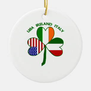 Shamrock Italien USA Irish Irish Julgransprydnad Keramik