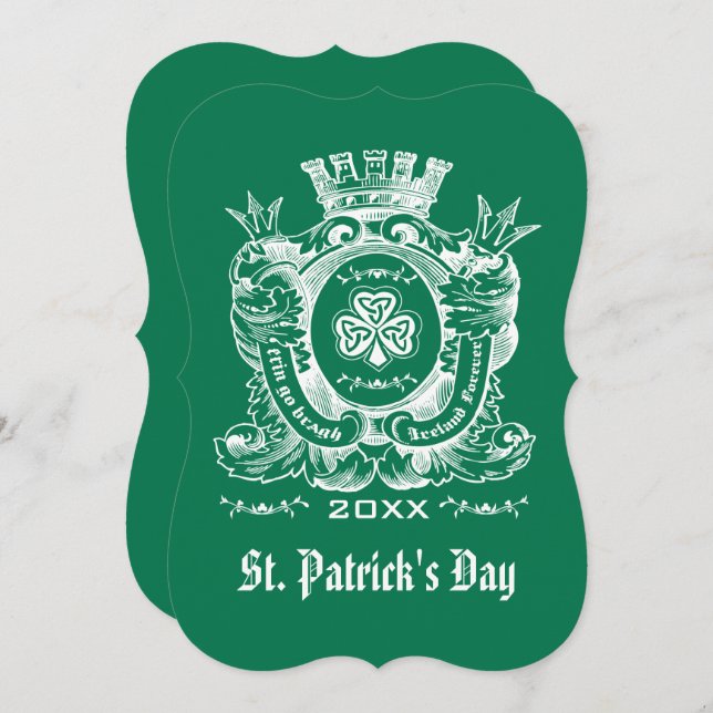 Shamrock Jackar om Arm St. Patrick-Day-inbjudninga Inbjudningar (Fram/baksida)
