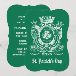 Shamrock Jackar om Arm St. Patrick-Day-inbjudninga Inbjudningar