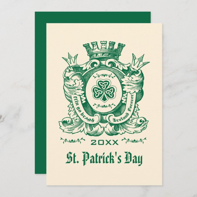 Shamrock Jackar om Arm St. Patrick-Day-inbjudninga Inbjudningar (Fram/baksida)