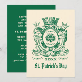 Shamrock Jackar om Arm St. Patrick-Day-inbjudninga Inbjudningar