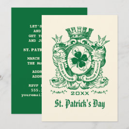 Shamrock Jackar om Arm St. Patrick Day Party Inbjudningar