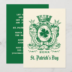 Shamrock Jackar om Arm St. Patrick Day Party Inbjudningar