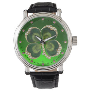 Shamrock Jewel guld med pärlor Armbandsur