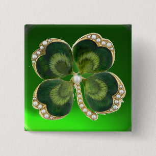 Shamrock Jewel guld med pärlor Knapp