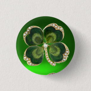 Shamrock Jewel guld med pärlor Knapp