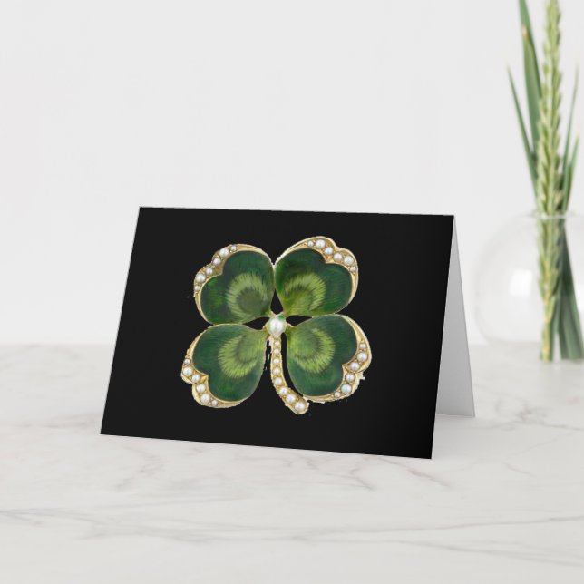 Shamrock Jewel guld med pärlor Kort (Framsida)