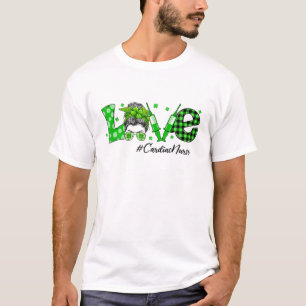 Shamrock Kärlek Cardiac Nurse St patricks day Mess T Shirt