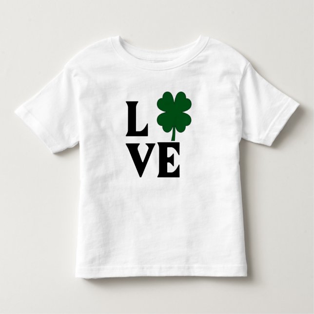 Shamrock Kärlek Design T Shirt (Framsida)