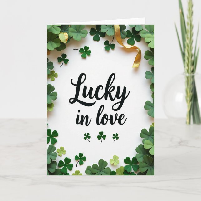 Shamrock Kärleksmönsterkort Kort (Framsida)