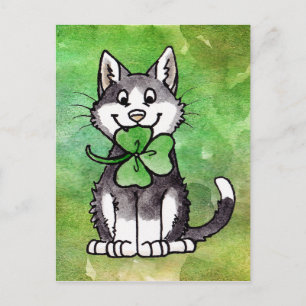 Shamrock Kattunge Vykort