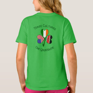 Shamrock Kenya Irland USA Flaggor Personlig Text T Shirt