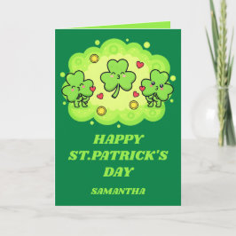 Shamrock Kisses St. Patrick’s Day Card Kort
