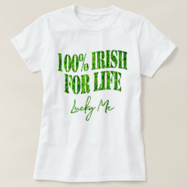 Shamrock Klöver 100 % Irish Funny St patrick's day T Shirt